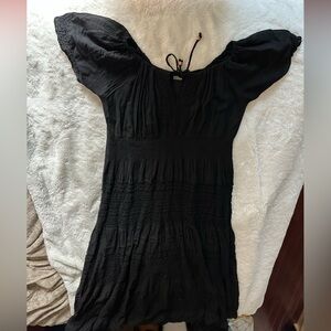 Long black dress cotton